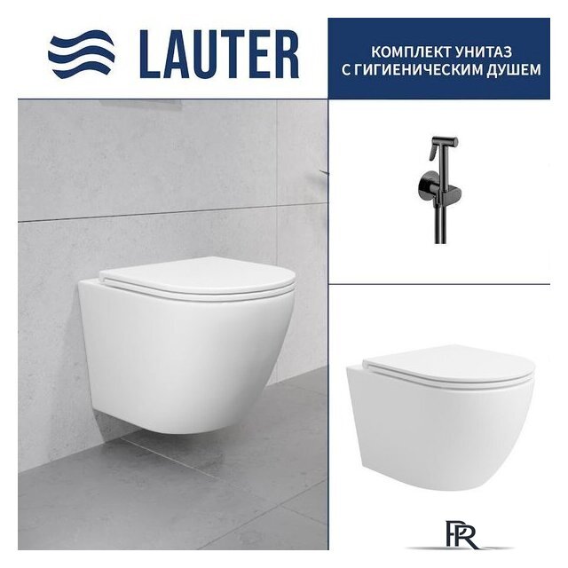 Унитаз подвесной Lauter Vortex 2110830VP + Breez 21GN7072BM - Изображение №1 — Интернет-магазин ПроЗаказ