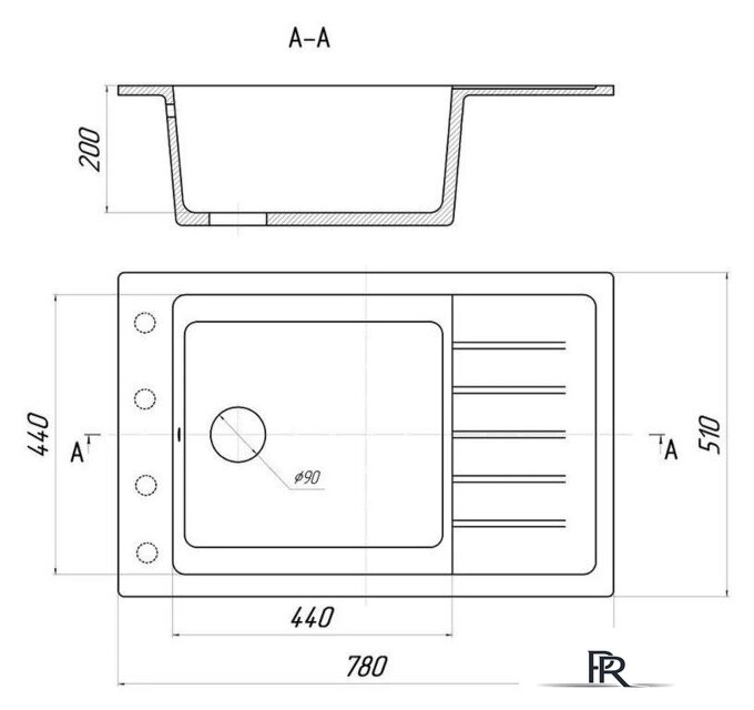 Кухонная мойка Wisent WB28-11 (с сифоном) - Изображение №6 — Интернет-магазин ПроЗаказ