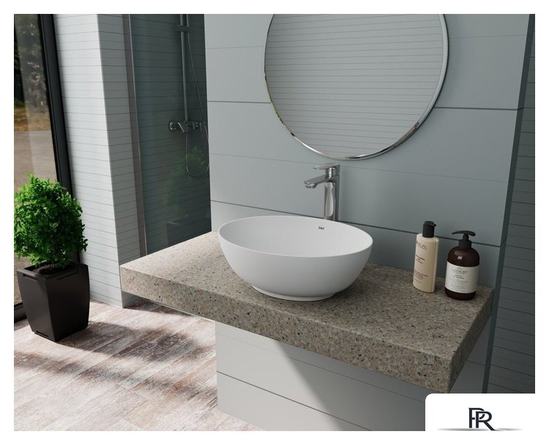 Умывальник D&K Matrix DT1390708 (белый матовый) - Изображение №4 — Интернет-магазин ПроЗаказ