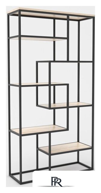 Стеллаж Hype Mebel Зиг-Заг-2 100x170 (черный/древесина белая) - Изображение №1 — Интернет-магазин ПроЗаказ