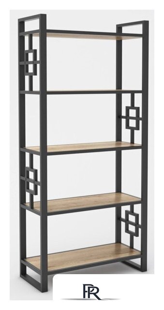 Стеллаж Hype Mebel Квадро 50x200 (черный/древесина белая) - Изображение №1 — Интернет-магазин ПроЗаказ