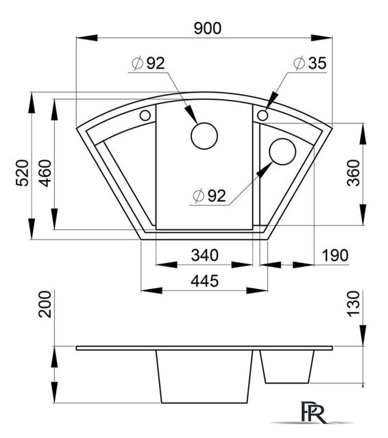 Кухонная мойка Granula GR-9001 (пирит) - Изображение №2 — Интернет-магазин ПроЗаказ