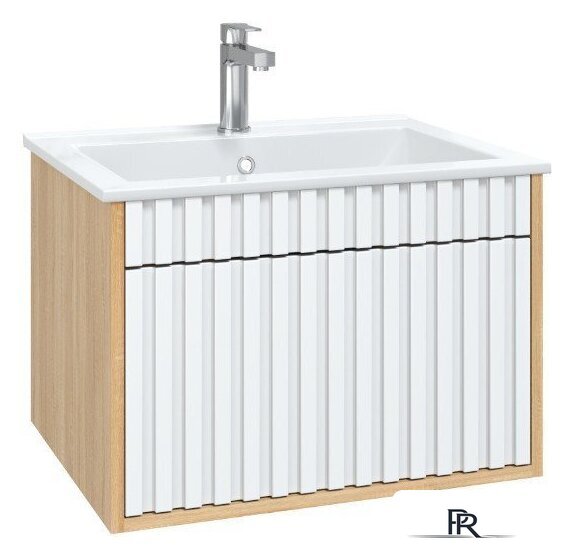  Onika Тумба под умывальник Дайлер 60 106150 (белый/дуб сонома) - Изображение №1 — Интернет-магазин ПроЗаказ