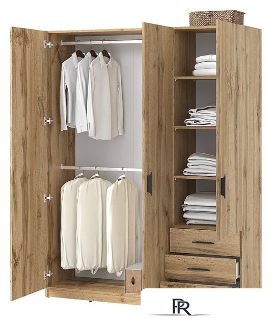 Шкаф распашной Involux Престон 226H062 (дуб натюрель) - Изображение №3 — Интернет-магазин ПроЗаказ