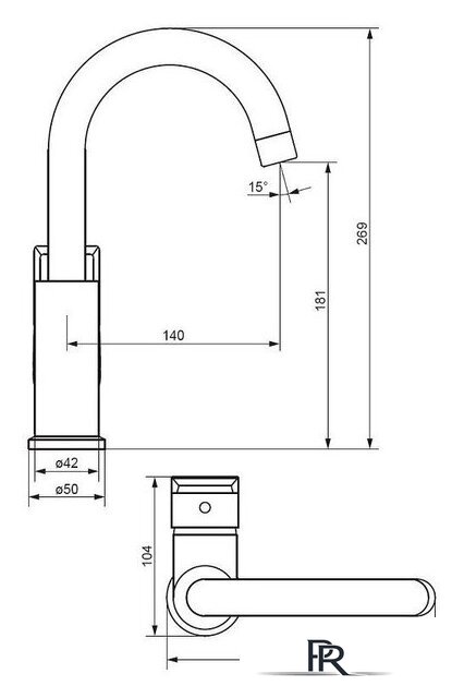 Смеситель Damixa Apollo 470220000 - Изображение №3 — Интернет-магазин ПроЗаказ