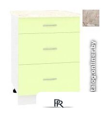 Шкаф напольный Кортекс-мебель Корнелия Лира НШ60р3ш (салатовый/марсель) - Изображение №1 — Интернет-магазин ПроЗаказ