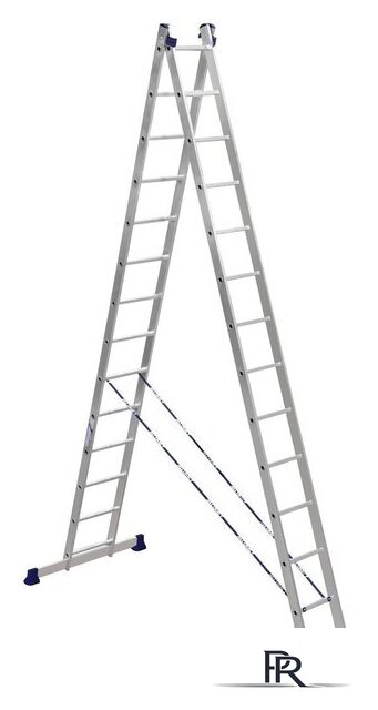 Лестница-стремянка Алюмет двухсекционная универсальная 5214 2x14 - Изображение №1 — Интернет-магазин ПроЗаказ