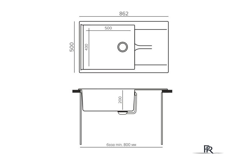 Кухонная мойка Polygran Gals 862 (опал) - Изображение №4 — Интернет-магазин ПроЗаказ