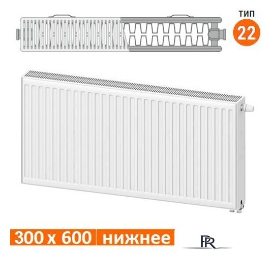 Стальной панельный радиатор Valfex Steel Universal VC 22 300х600 VF.VC.22.300.0600 (с нижним подключением) - Изображение №2 — Интернет-магазин ПроЗаказ