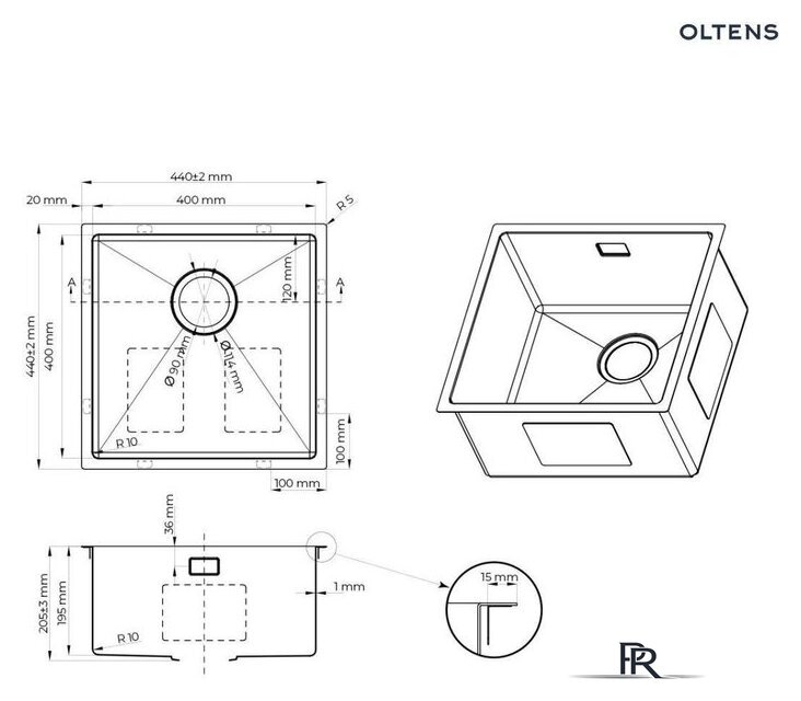 Кухонная мойка Oltens Hydda 71103300 - Изображение №2 — Интернет-магазин ПроЗаказ