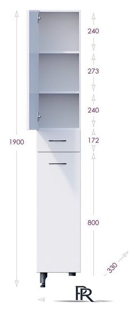  Onika Шкаф-пенал для ванной Модерн 26.17 L с корзиной (402606) - Изображение №5 — Интернет-магазин ПроЗаказ