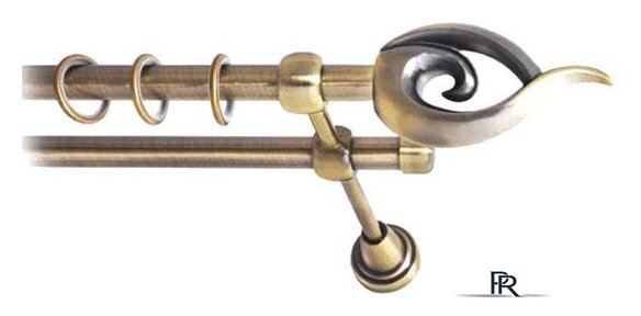 Карниз для штор Lm Decor Наутилус (антик, гладкая, 1.8м 16мм, 2 ряда) - Изображение №1 — Интернет-магазин ПроЗаказ