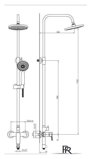 Душевая система  Lauter Shower 21CK198C-58 - Изображение №2 — Интернет-магазин ПроЗаказ