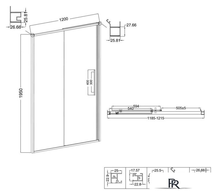 Душевая дверь Niagara Nova NG-34-12AGR 120x195 (графит/прозрачное стекло) - Изображение №10 — Интернет-магазин ПроЗаказ