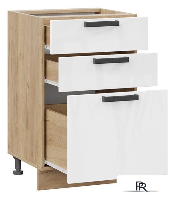 Шкаф напольный Трия Детройт 1Н5Я3 исп.2 (дуб крафт золотой/белый глянец) - Изображение №2 — Интернет-магазин ПроЗаказ