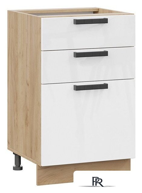 Шкаф напольный Трия Детройт 1Н5Я3 исп.2 (дуб крафт золотой/белый глянец) - Изображение №1 — Интернет-магазин ПроЗаказ