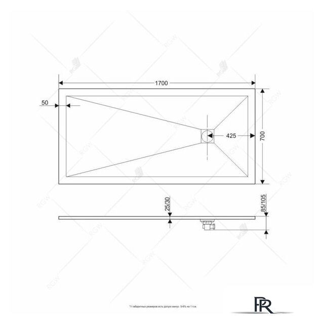 Душевой поддон RGW ST-0177W 16152717-01 70x170 - Изображение №3 — Интернет-магазин ПроЗаказ