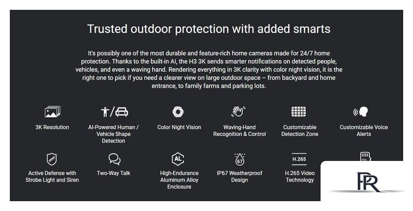 IP-камера Ezviz H3 3K CS-H3-R100-1J5WKFL (2.8 мм) - Изображение №2 — Интернет-магазин ПроЗаказ