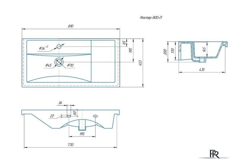 Умывальник Kirovit Фостер 80 П - Изображение №4 — Интернет-магазин ПроЗаказ