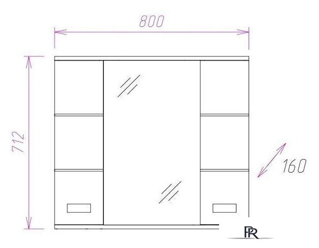 Onika Шкаф с зеркалом Балтика 80.01 208024 - Изображение №3 — Интернет-магазин ПроЗаказ