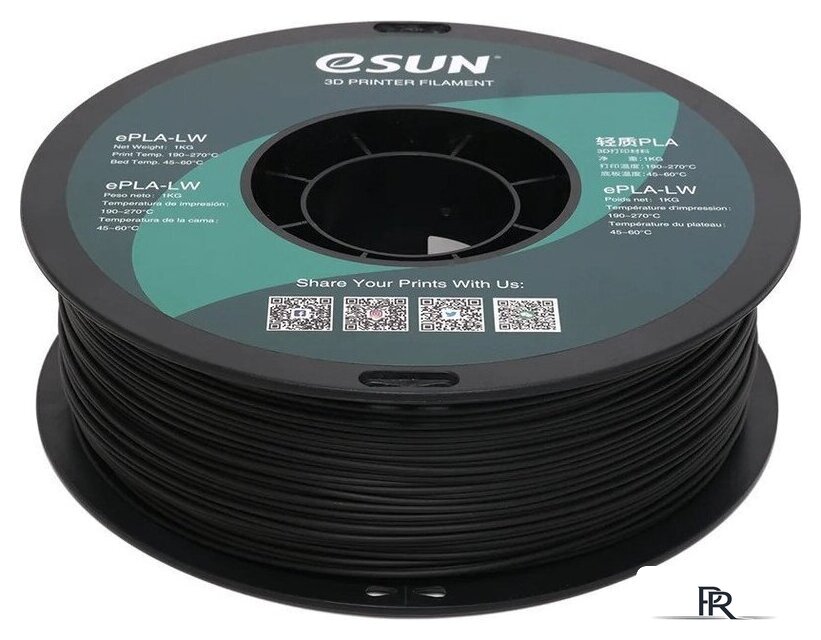 Пластик eSUN ePLA-LW Filament т0035934 (1.75мм, 1кг, черный) - Изображение №2 — Интернет-магазин ПроЗаказ