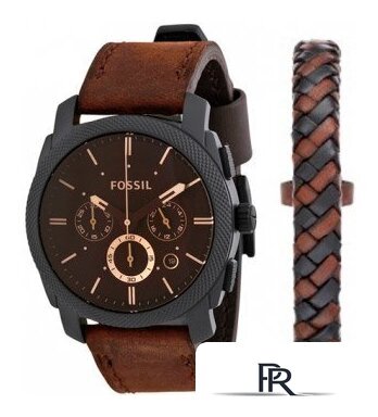 Наручные часы с украшением Fossil Machine Chronograph FS5251SET - Изображение №1 — Интернет-магазин ПроЗаказ