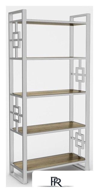 Стеллаж Hype Mebel Квадро 50x200 (белый/дуб галифакс олово) - Изображение №1 — Интернет-магазин ПроЗаказ