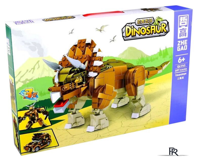 Конструктор Zhe Gao Dinosaur QL1743 Трицератопс 3 в 1 - Изображение №1 — Интернет-магазин ПроЗаказ