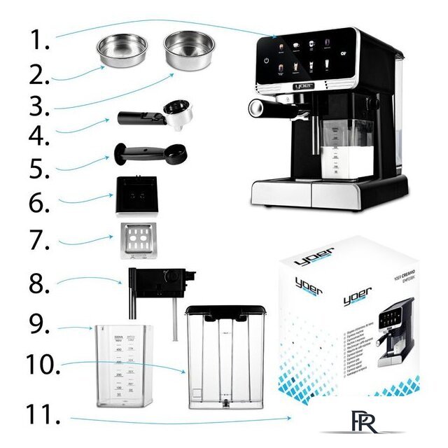 Рожковая кофеварка Yoer Creamo EMF03BK - Изображение №15 — Интернет-магазин ПроЗаказ