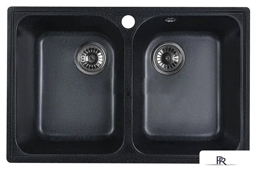 Кухонная мойка Marblan Duas (черный,с сифоном) - Изображение №1 — Интернет-магазин ПроЗаказ