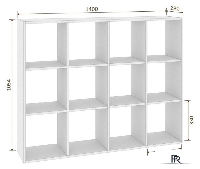 Стеллаж Кортекс-мебель Дельта-12 км.02542 140x105 (венге) - Изображение №4 — Интернет-магазин ПроЗаказ