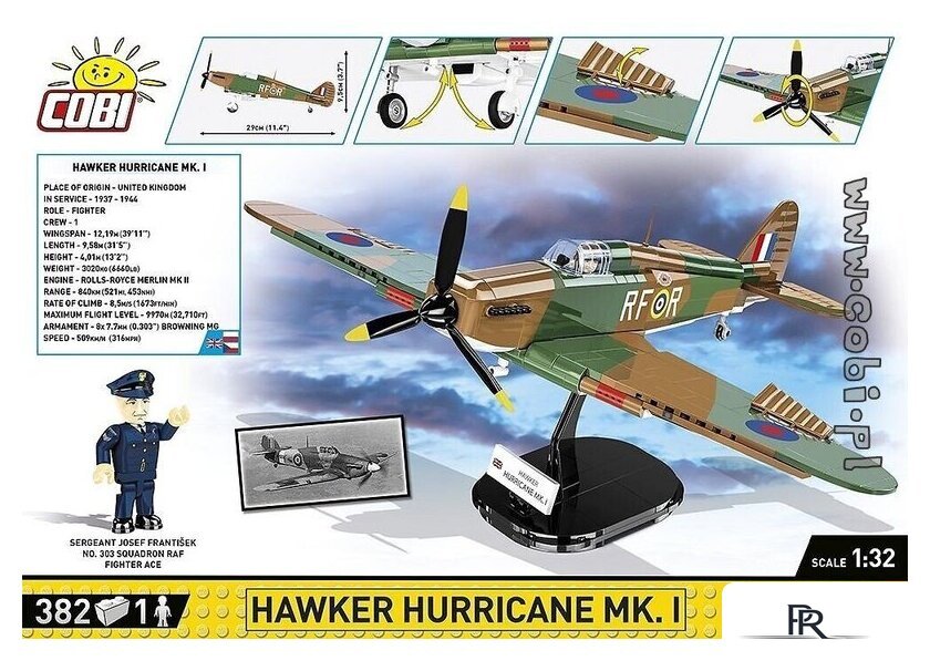 Конструктор Cobi World War II 5728 Hawker Hurricane Mk.I - Изображение №9 — Интернет-магазин ПроЗаказ