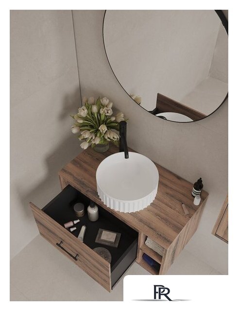  ЗОВ Тумба под умывальник Дион-Анталья 100 A100LOWC0 (дуб веллингтон) - Изображение №4 — Интернет-магазин ПроЗаказ