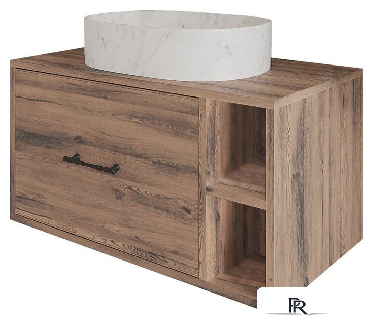  ЗОВ Тумба под умывальник Дион-Анталья 100 A100LOWC0 (дуб веллингтон) - Изображение №2 — Интернет-магазин ПроЗаказ