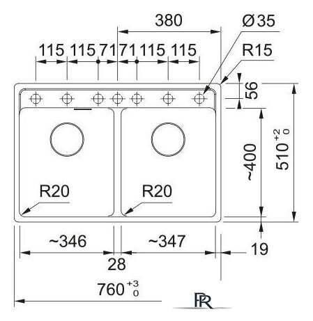 Кухонная мойка Franke Maris MRG 620-35-35 114.0741.199 (оникс) - Изображение №3 — Интернет-магазин ПроЗаказ