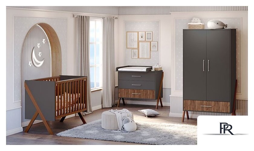 Шкаф распашной Polini Kids Porto 3100 0002573.164 (графит/дуб крафт) - Изображение №3 — Интернет-магазин ПроЗаказ
