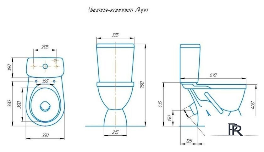 Унитаз напольный Rosa Лира Люкс (белый) - Изображение №2 — Интернет-магазин ПроЗаказ