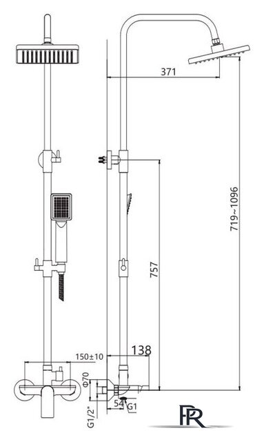 Душевая система  Lauter Rain 21CK505С-S2124 - Изображение №2 — Интернет-магазин ПроЗаказ