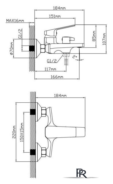Смеситель AV Engineering AVWIN3-BL165-130 - Изображение №2 — Интернет-магазин ПроЗаказ