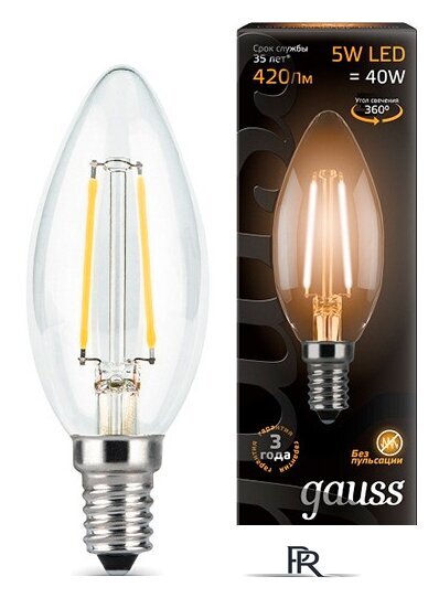 Светодиодная лампочка Gauss E14 5Вт 2700К [103801105] - Изображение №1 — Интернет-магазин ПроЗаказ