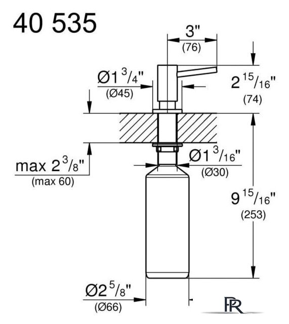 Дозатор для моющего средства Grohe Cosmopolitan 40535DL0 (теплый закат матовый) - Изображение №3 — Интернет-магазин ПроЗаказ