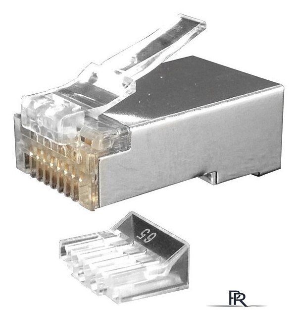 Коннектор-соединитель Hyperline PLUG-8P8C-UV-C6-SH-100 RJ45 (100 шт) - Изображение №1 — Интернет-магазин ПроЗаказ