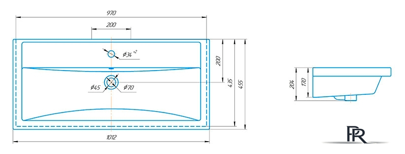 Умывальник Kirovit Фостер 1000 - Изображение №2 — Интернет-магазин ПроЗаказ