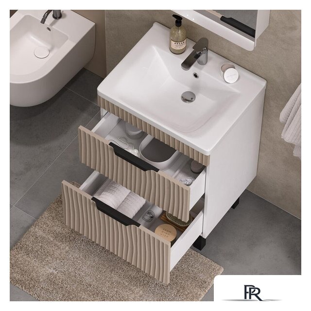  Volna Тумба под умывальник Lotty 60.2Y Миранда (латте, напольная) - Изображение №4 — Интернет-магазин ПроЗаказ