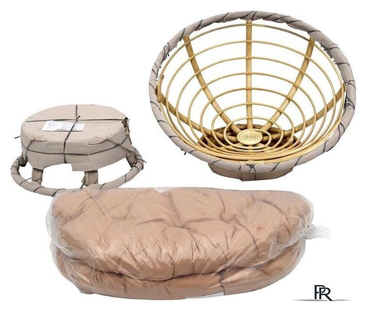 Кресло-качалка Garden Story Папасан Roker D110 вращающееся CV-18H (медовый/бежевый) - Изображение №7 — Интернет-магазин ПроЗаказ