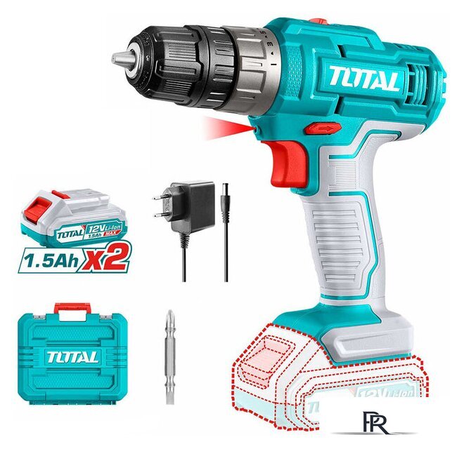 Дрель-шуруповерт Total TDLI1228 (с 2-мя АКБ, кейс) - Изображение №1 — Интернет-магазин ПроЗаказ