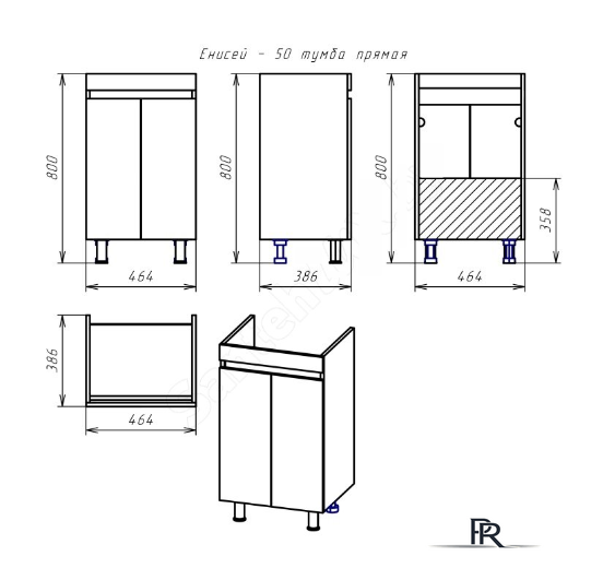  Misty Енисей - 50 Тумба прямая - Э-Ени01050-011 - Изображение №6 — Интернет-магазин ПроЗаказ