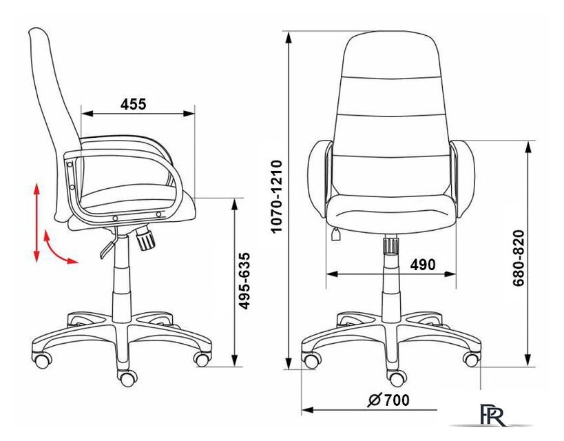 Офисное кресло Бюрократ CH-808AXSN (серый 3C1) - Изображение №6 — Интернет-магазин ПроЗаказ