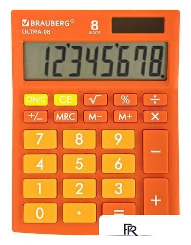 Бухгалтерский калькулятор BRAUBERG Ultra-08-RG 250511 (оранжевый) - Изображение №1 — Интернет-магазин ПроЗаказ