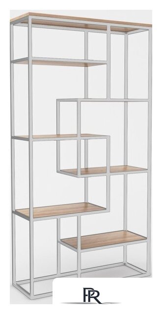 Стеллаж Hype Mebel Зиг-Заг-2 100x170 (белый/дуб галифакс натуральный) - Изображение №1 — Интернет-магазин ПроЗаказ
